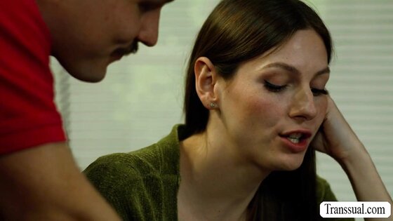 Shy Trans babe anal fucked inside the library