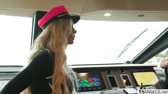 Trans goddess Aubrey Kate analed in the yacht