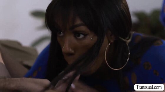 Seduced by my horny TS Ebony stepsister