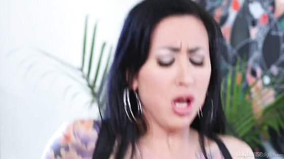 Big Tiits Tattoo Brunette Rides Big Cock