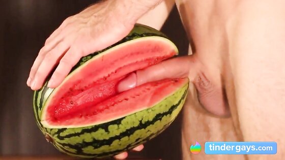 water melon cum - fucking a melon and cumming