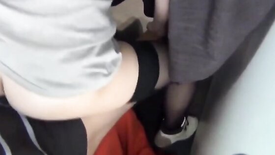 Young couple caught in the dressing room during sex