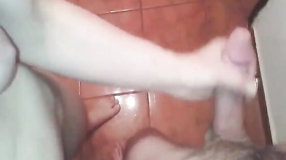 Handjob in Bathroom