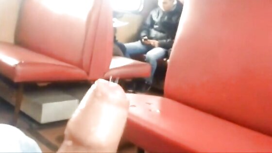 Big cum in train