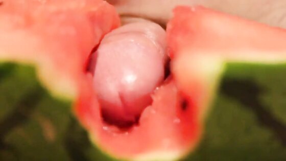 fruit fuck and self swallow - the best comes after cumming