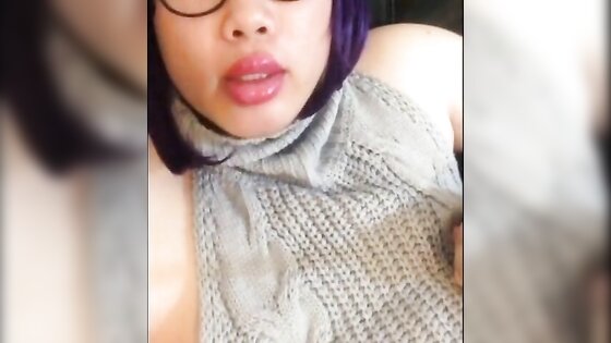 Asian Sissy Jerking off in VKS Sweater