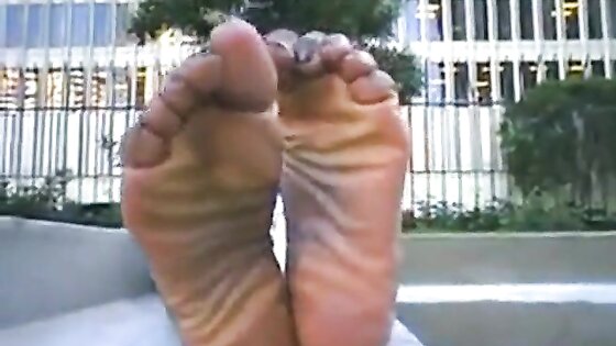 West Indies Negress shows her Big Black Feet and Soles