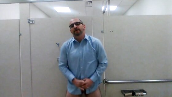 Jerking in a public restroom