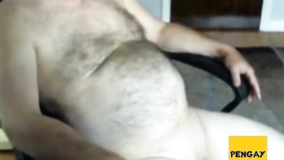 handsome hairy dad jerking off