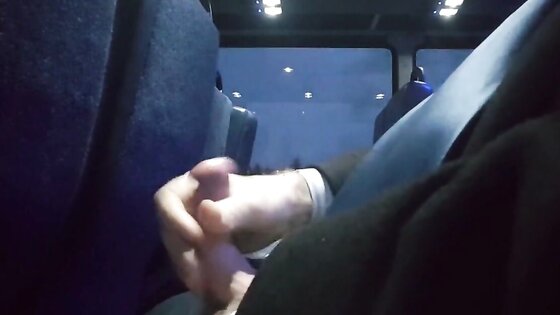 Jerking off on the bus. Big cum shot. Suit