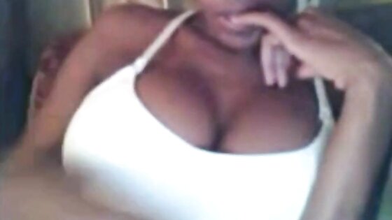 Busty ebony chick on webcam