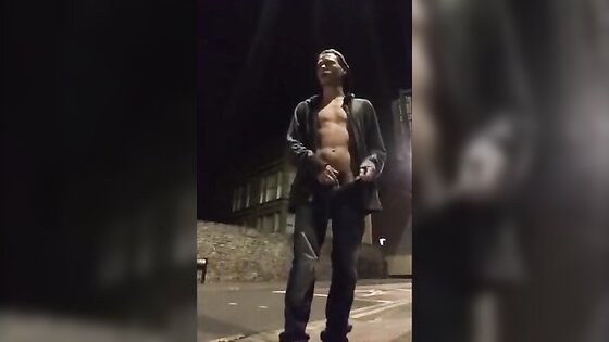 Guy Exhibitionist showing it all on busy streets