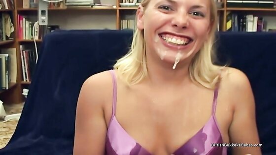 Young Blonde Bukkake Wirh Swallow