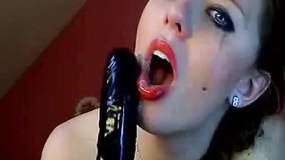 Aurelie Gagging On Big Dildo