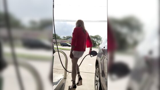 CD Gurl at the Gas Station