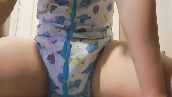 Messing my diaper in a Onsie