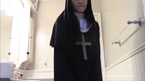 bizarropornos.com - Naughty Nun Shit Smear and Swallow