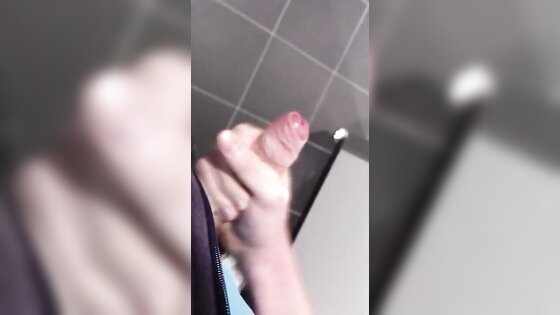 German Public Restroom Wank And Cum