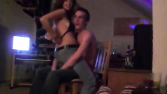 Amateur topless lapdance