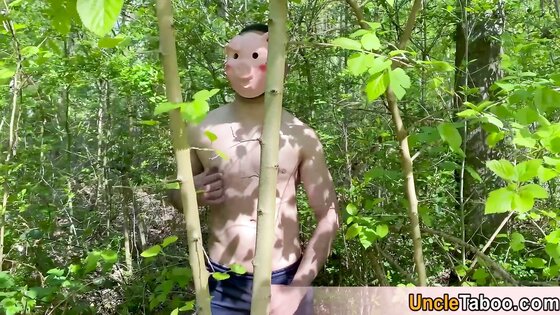 Masked guys fulfil their darkest fantasies outdoor