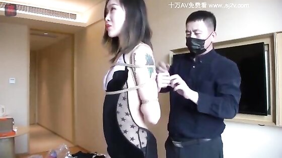 Chinese Teen Blowjob In Bondage