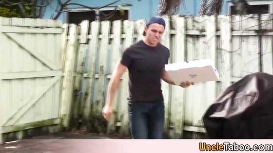 Stepdad orders Meat lovers pizza which included the delivery guy