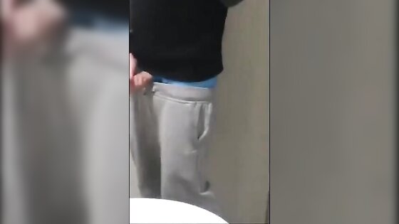 Cute Boy wank in school bathroom and cum in classroom