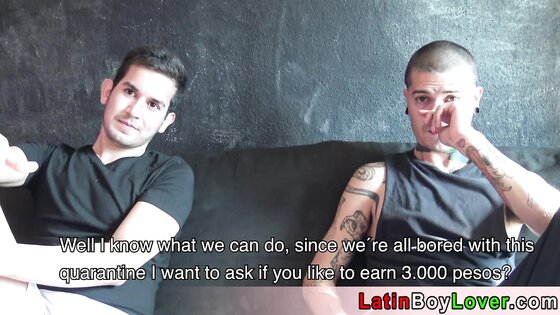 Bored amateur inked latin gay gets a big dick bareback