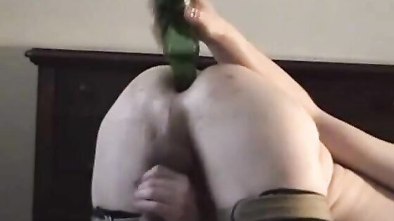 Me fucking a bottle and cumming