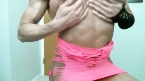 Muscular Slut With Big Clit Masturbate