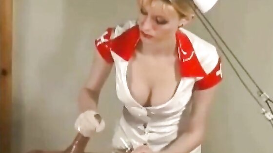 Sexy nurse takes sperm sample