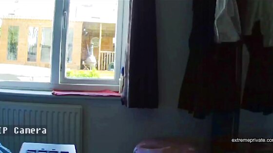 Our Danish mom naked in front of the window