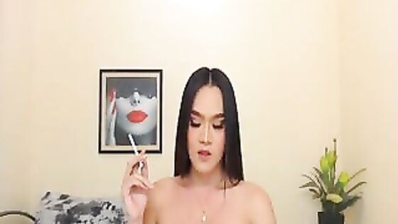 Gorgeous busty shemale with hard cock