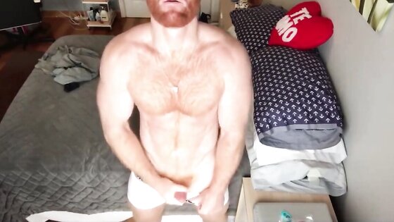 Ginger Hunk Seth Forena Bed Jerks his Cock Until He Cums