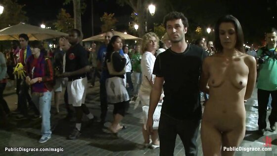 Slim babe fucked by big dick in public