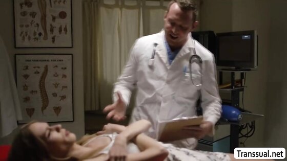 Skinny TS patient gets bareback fucked by her horny doctor