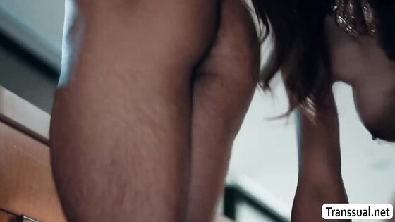 New stepson gets his ass bareback fuck by his TS stepmommy