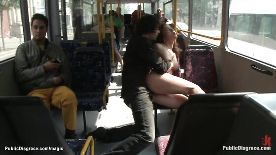 Sexy babe fucked in bus and park