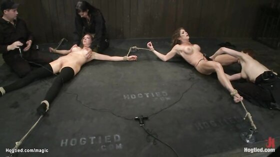 Slaves bound on the ground fisted